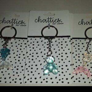 10 pc SET Chatties keychains bag clips animal bears unicorns mermaid tail